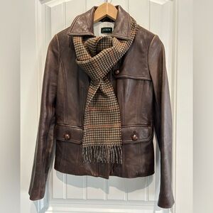 J. Crew Lambskin Leather Barn Jacket